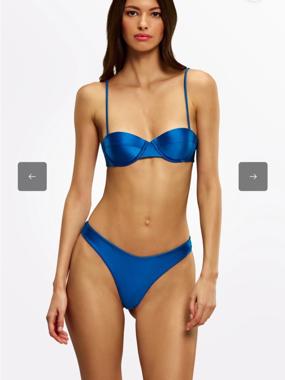 Bright Blue Underwire Bikini Set with Thin Straps